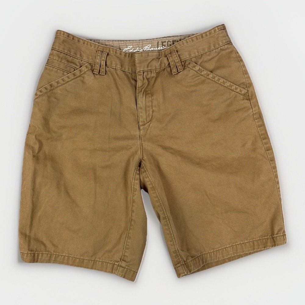 Eddie Bauer Legend Chino Shorts Womens 4 Brown Cotton Twill Outdoor Casual